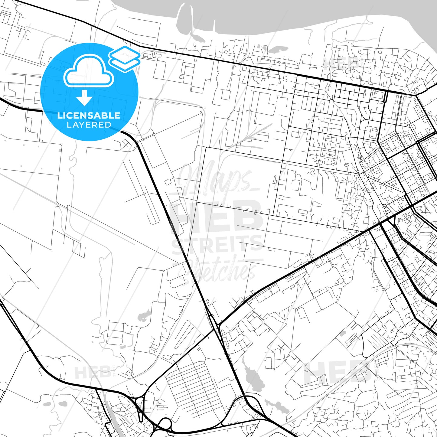 Layered PDF map of Sumqayit, Azerbaijan