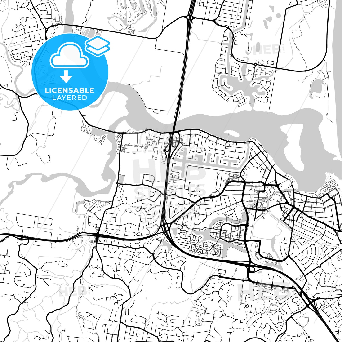 Layered PDF map of Sunshine Coast, Queensland, Australia