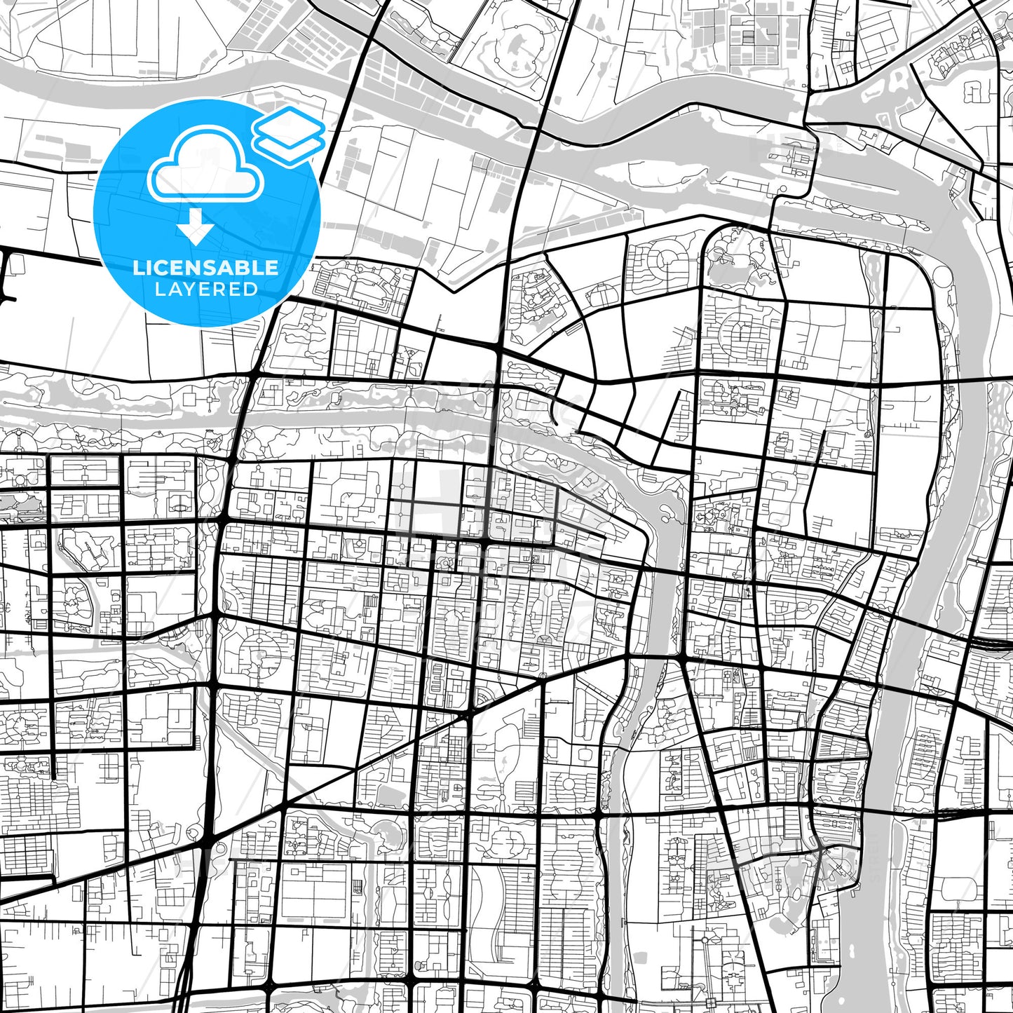 Layered PDF map of Suqian, Jiangsu, China