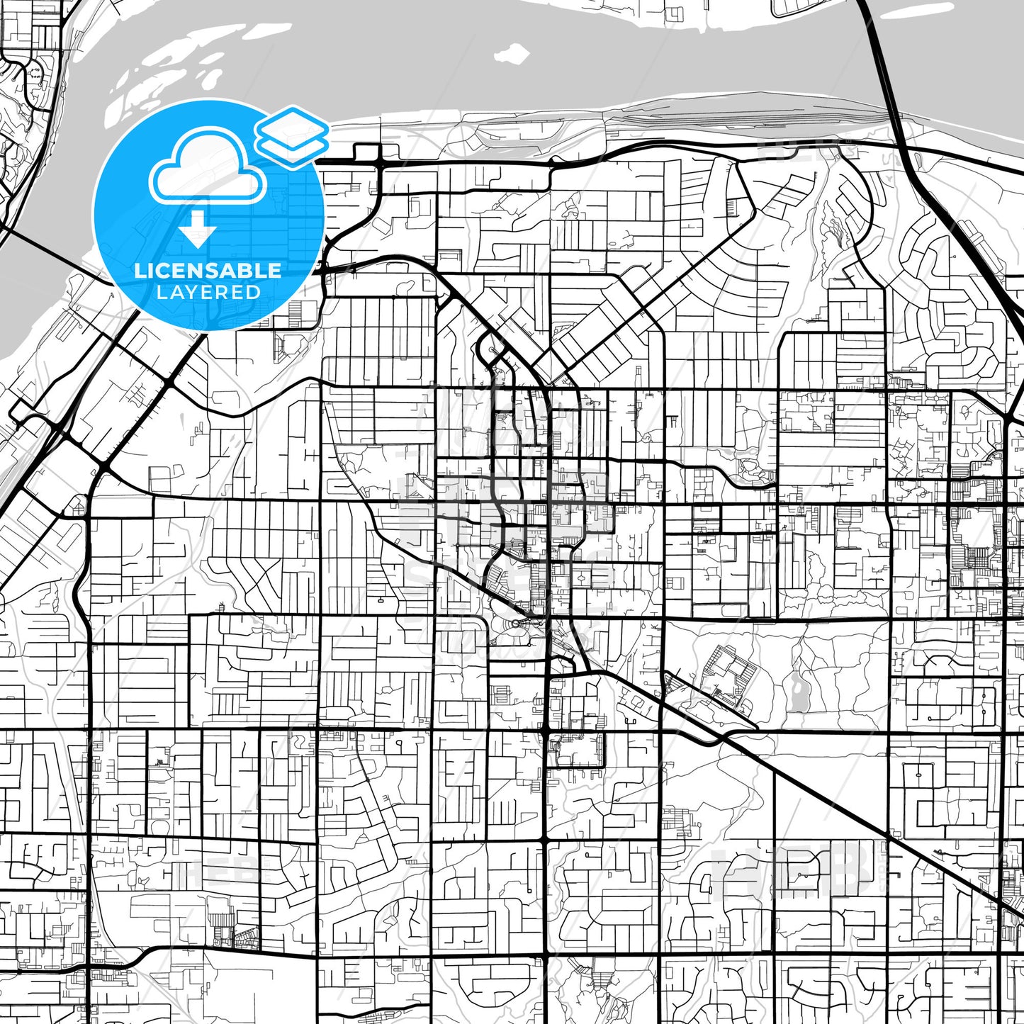 Layered PDF map of Surrey, British Columbia, Canada