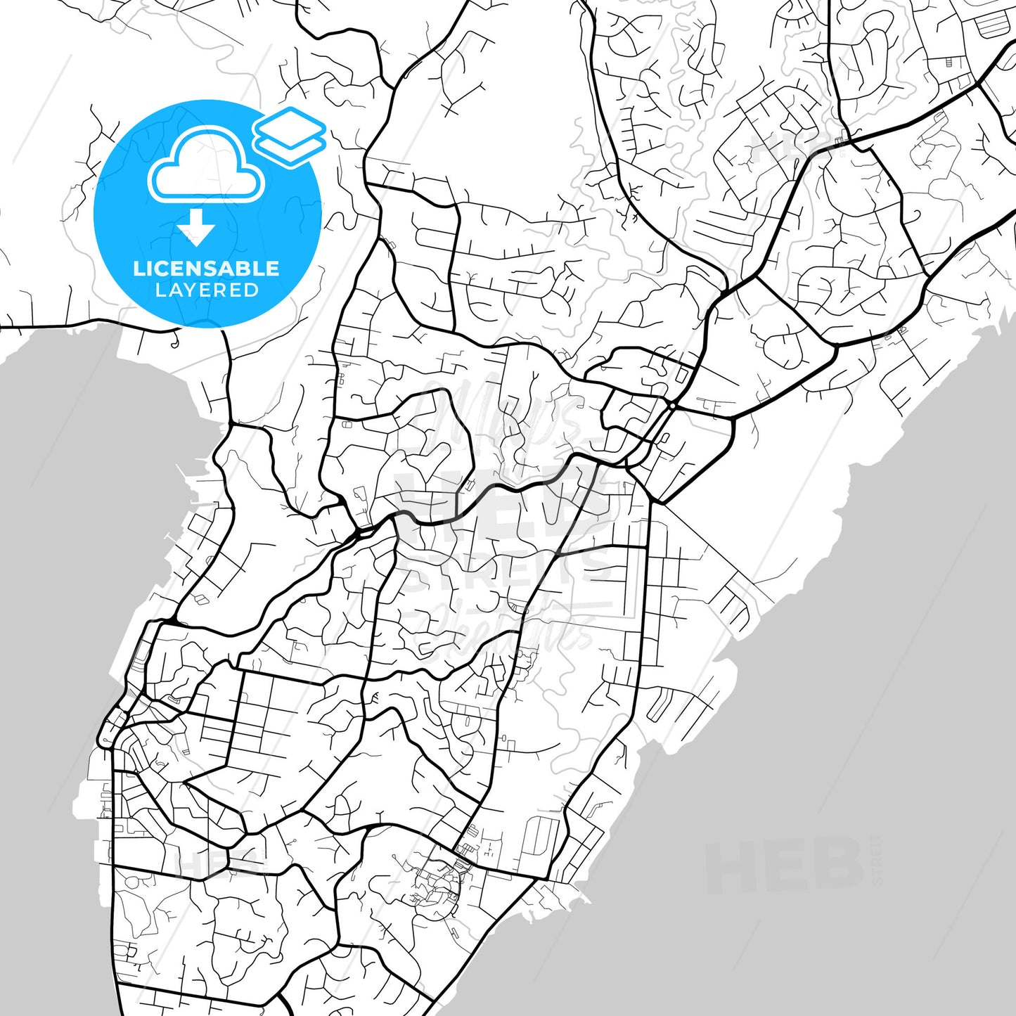 Layered PDF map of Suva, Fiji