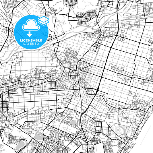 Layered PDF map of Suzuka, Mie, Japan