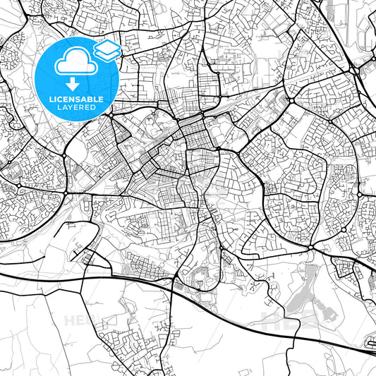 Layered PDF map of Swindon, South West England, England