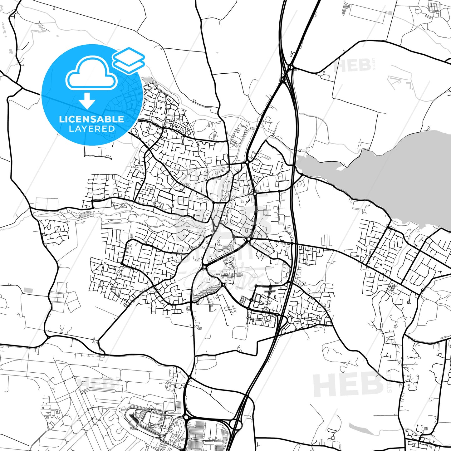 Layered PDF map of Swords, Fingal, Ireland