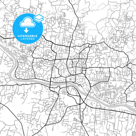 Layered PDF map of Sylhet, Sylhet, Bangladesh