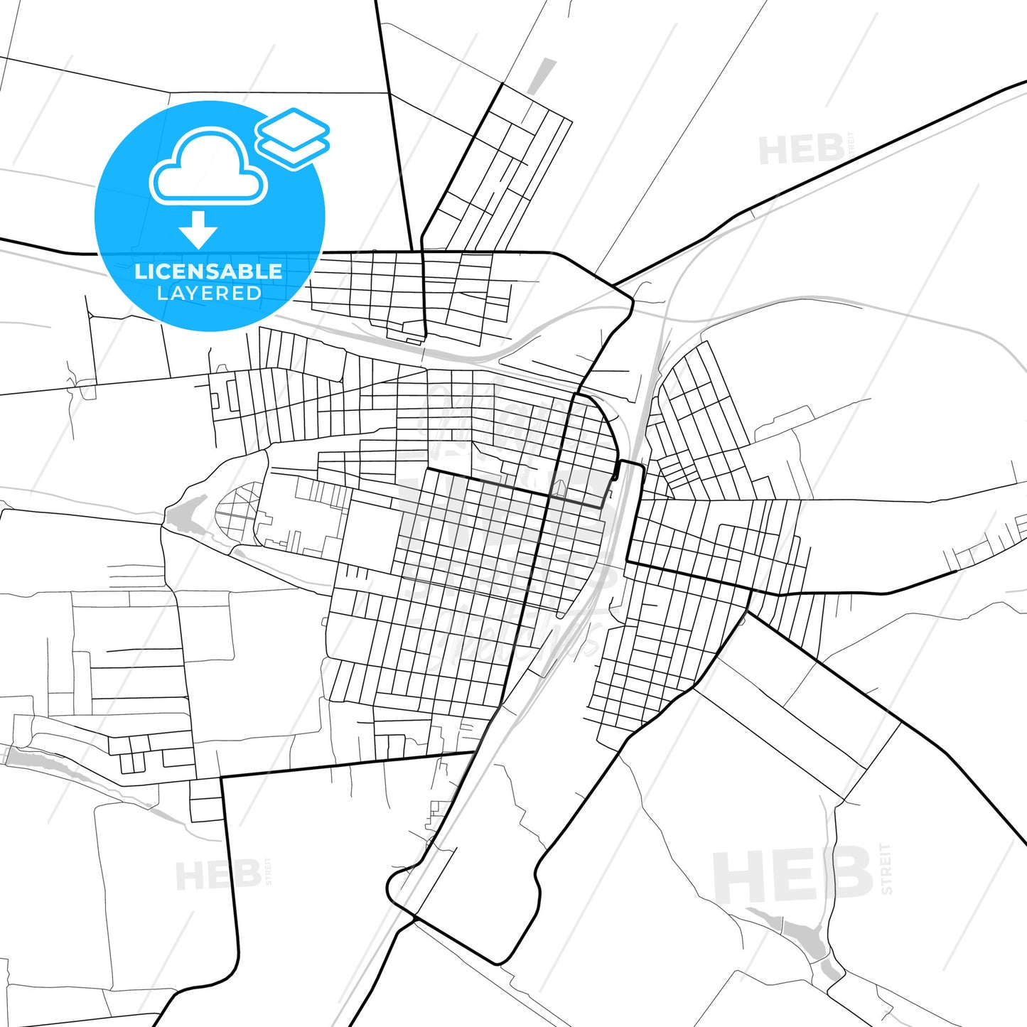 Layered PDF map of Synelnykove, Dnipropetrovsk Oblast, Ukraine