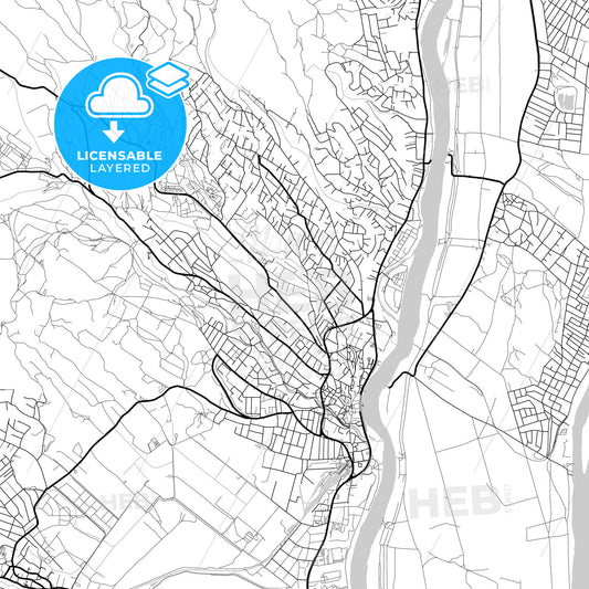 Layered PDF map of Szentendre, Pest, Hungary