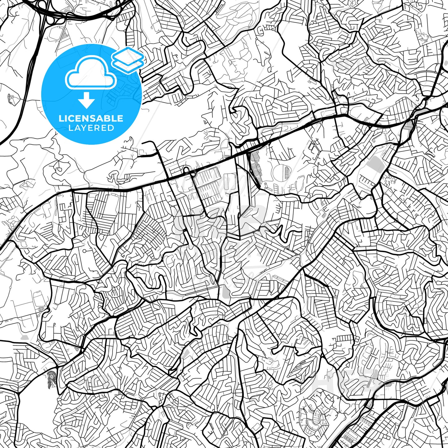 Layered PDF map of Taboao da Serra, Brazil