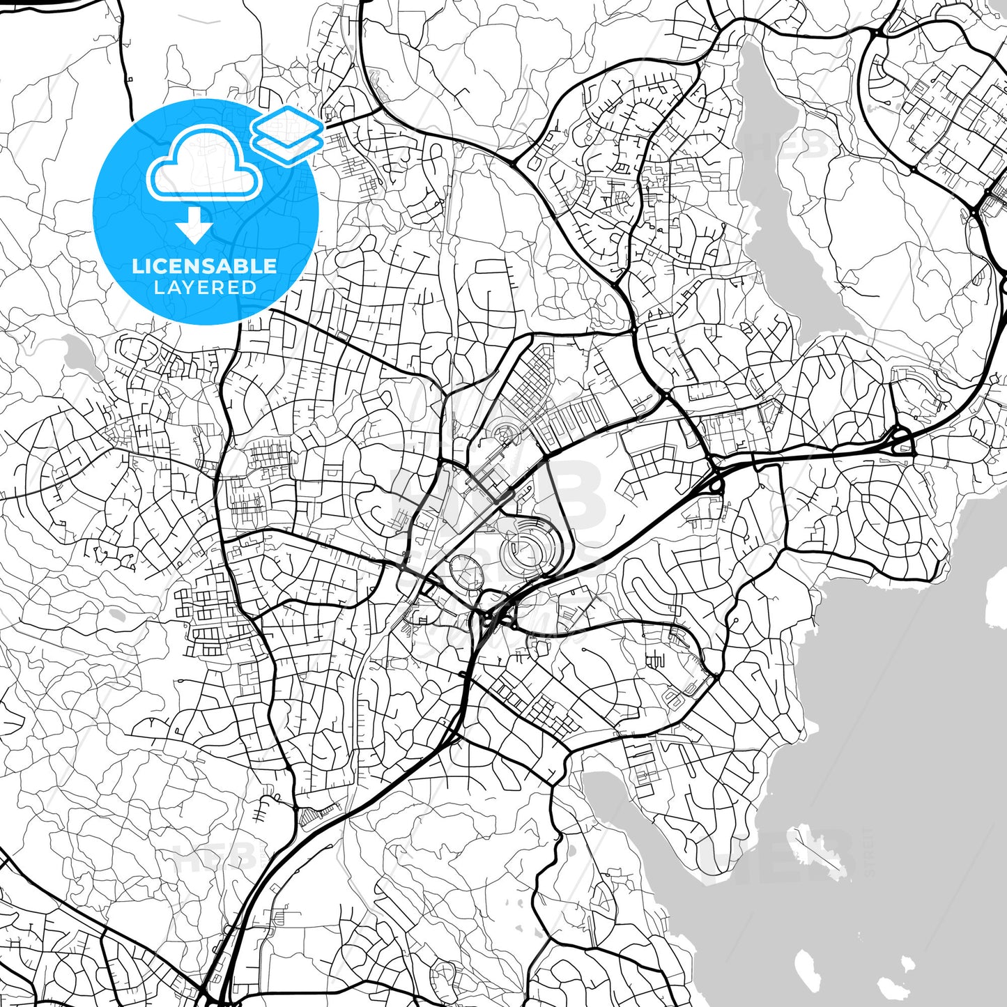 Layered PDF map of Täby, Sweden