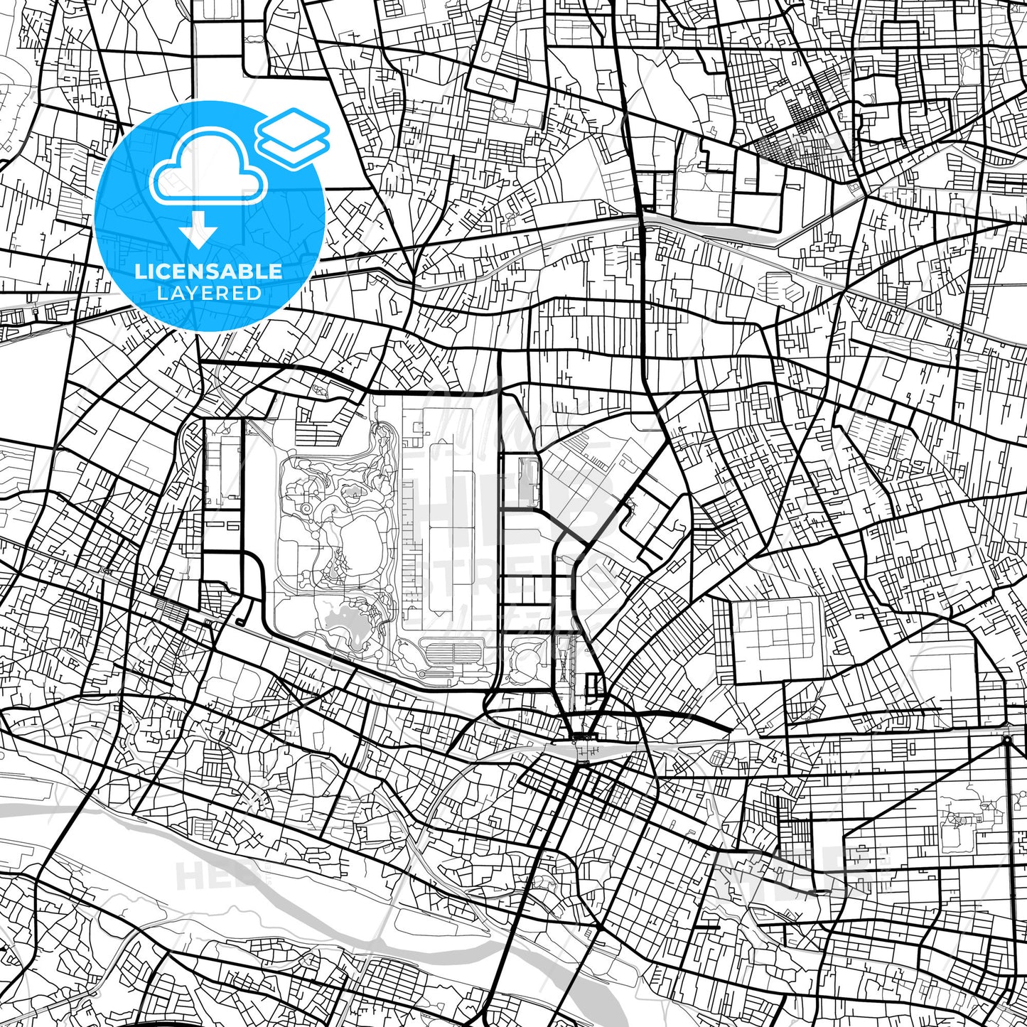 Layered PDF map of Tachikawa, Tokyo, Japan