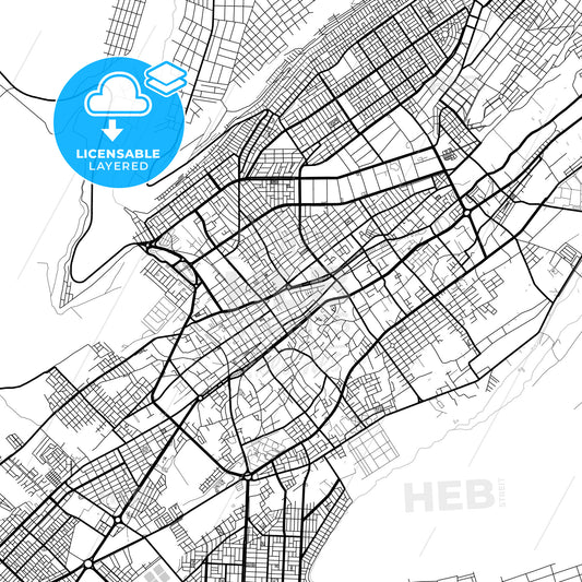 Layered PDF map of Tacna, Peru