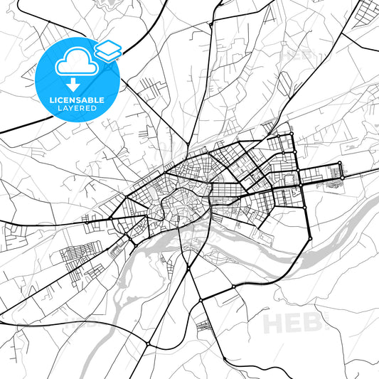 Layered PDF map of Talavera de la Reina, Toledo, Spain