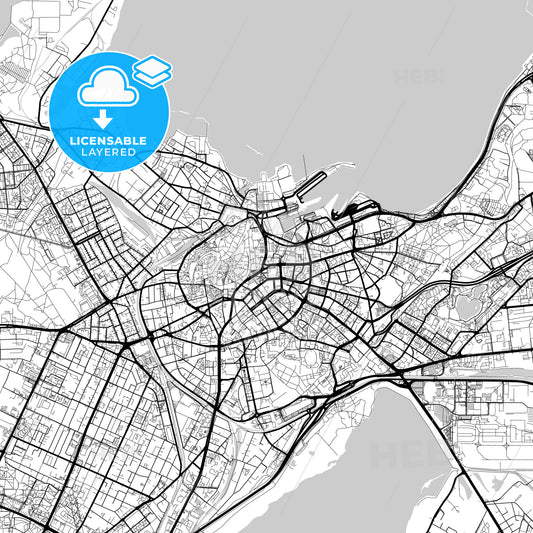 Layered PDF map of Tallinn, Harju, Estonia