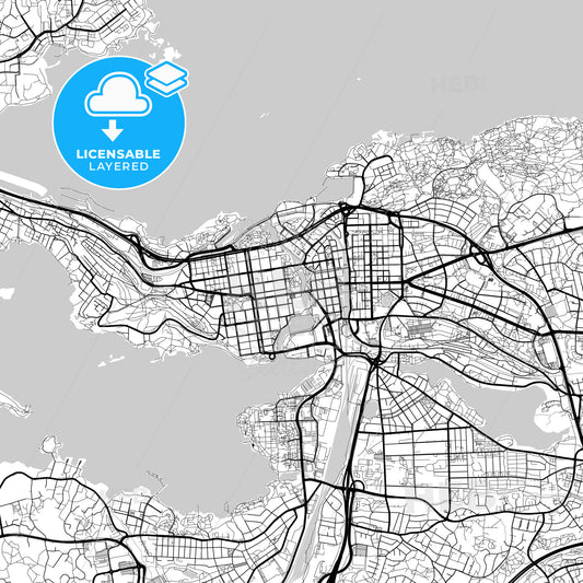 Layered PDF map of Tampere, Tampere, Finland
