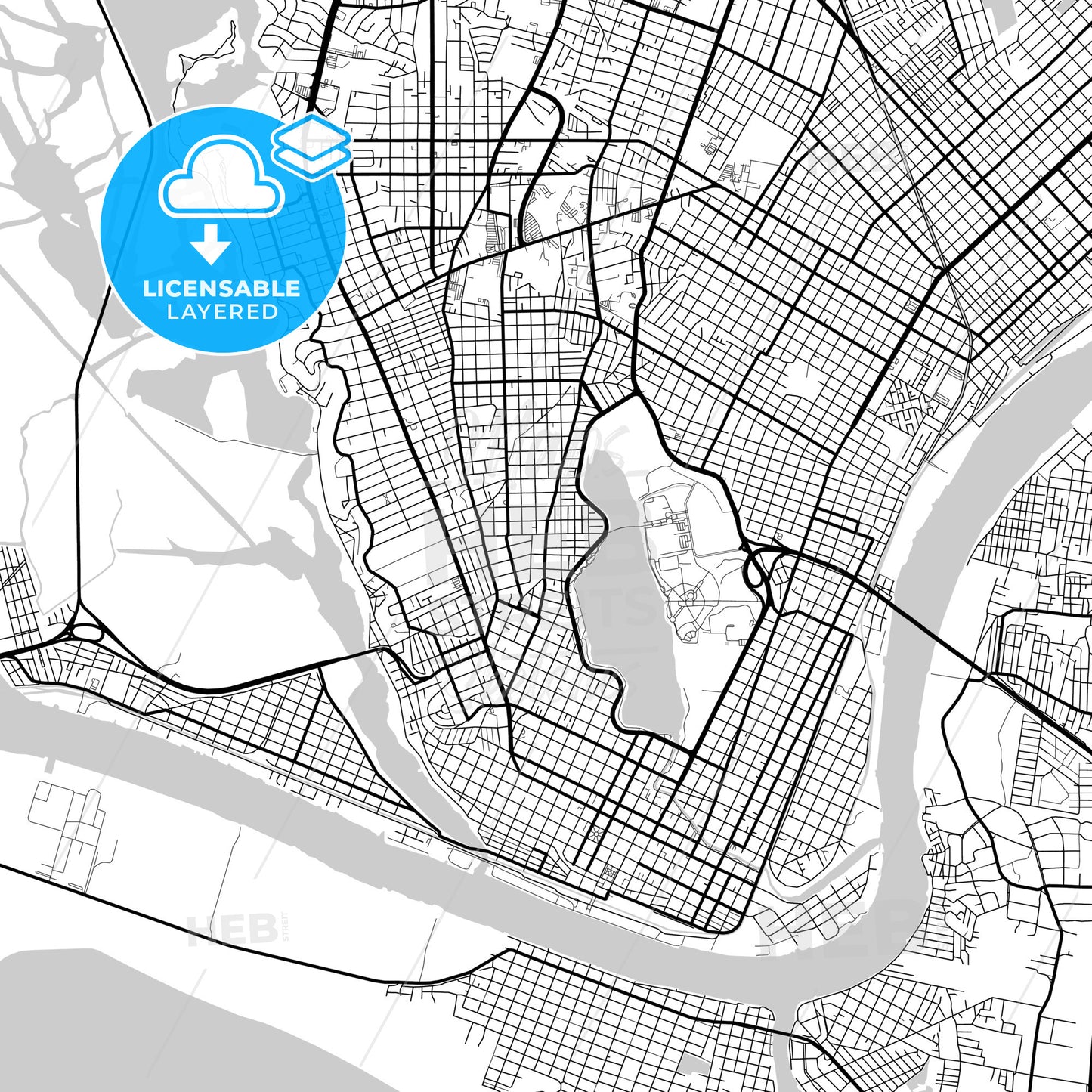 Layered PDF map of Tampico, Tamaulipas, Mexico