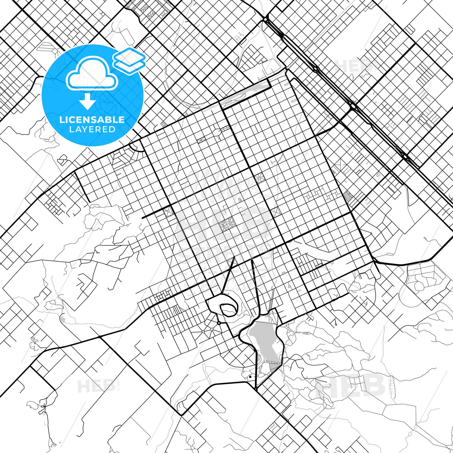 Layered PDF map of Tandil, Argentina