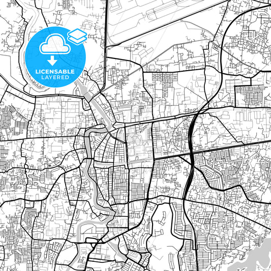 Layered PDF map of Tangerang, Banten, Indonesia
