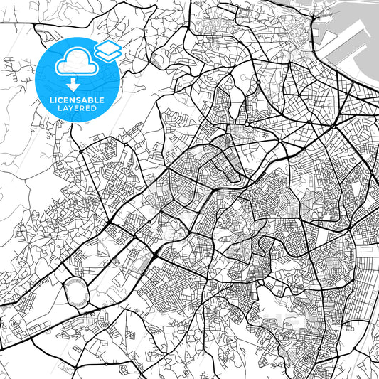 Layered PDF map of Tangier, Morocco