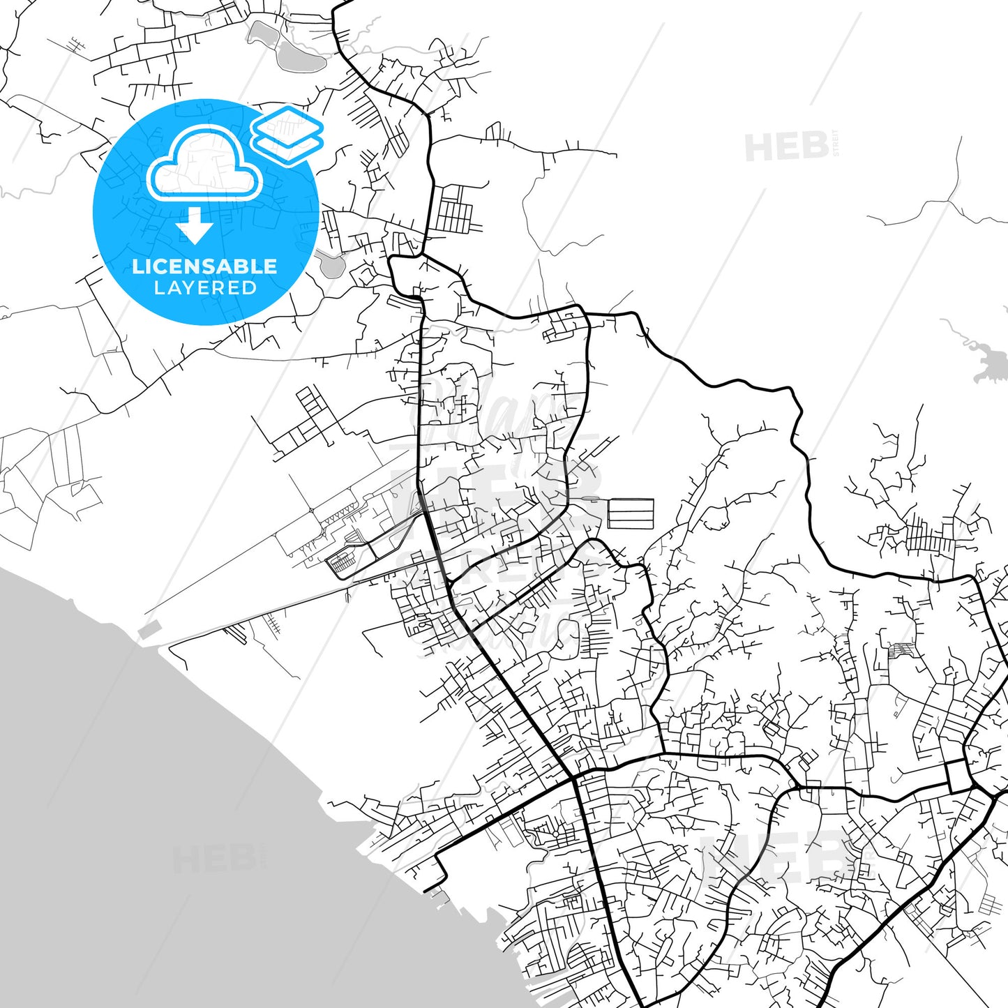 Layered PDF map of Tarakan, North Kalimantan, Indonesia