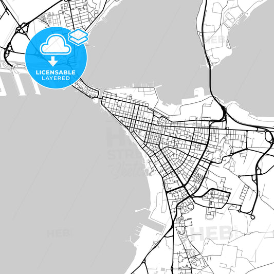Layered PDF map of Taranto, Apulia, Italy
