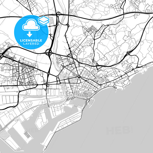 Layered PDF map of Tarragona, Spain