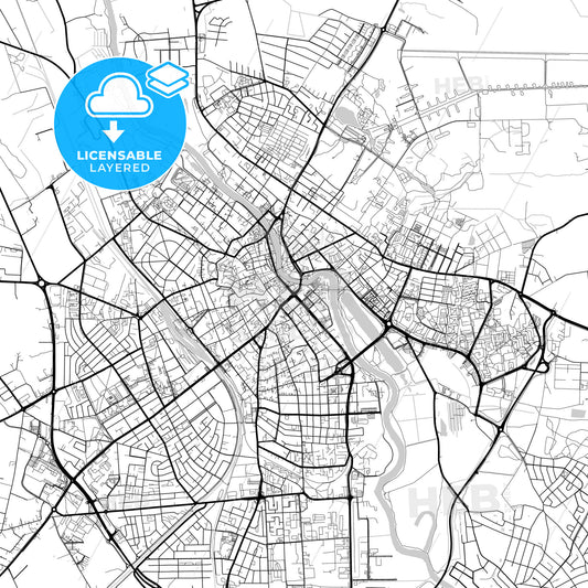 Layered PDF map of Tartu, Tartu, Estonia