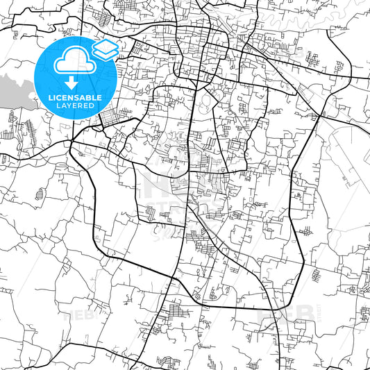 Layered PDF map of Tasikmalaya, West Java, Indonesia
