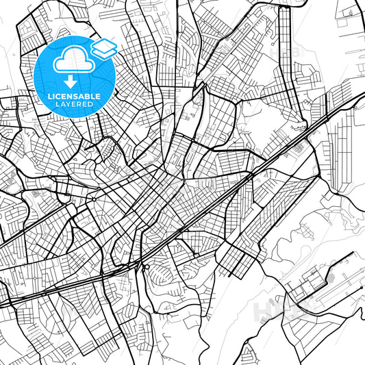 Layered PDF map of Taubate, Brazil