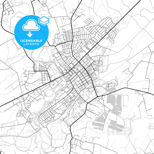 Layered PDF map of Tauragė, Tauragė County, Lithuania