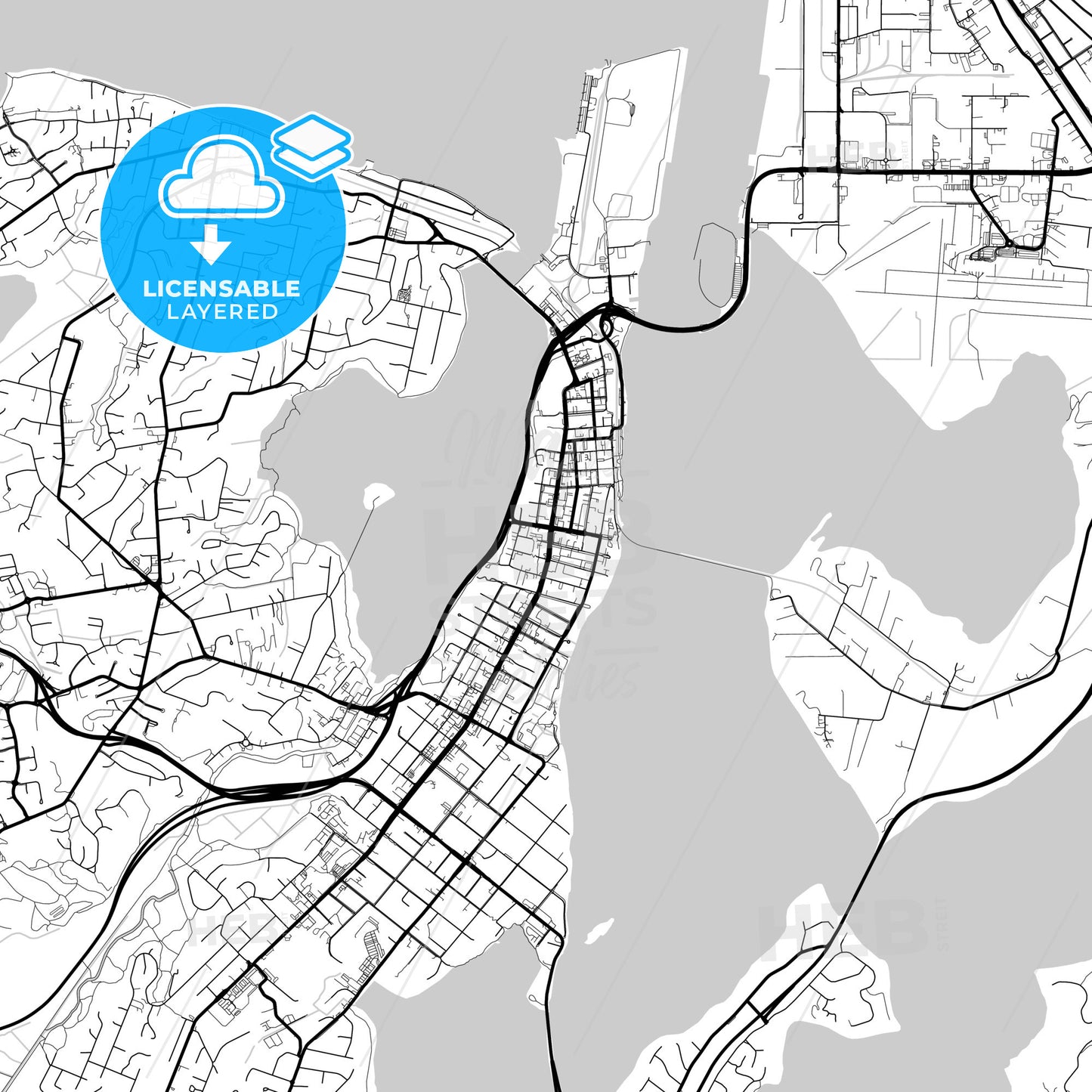 Layered PDF map of Tauranga, New Zealand