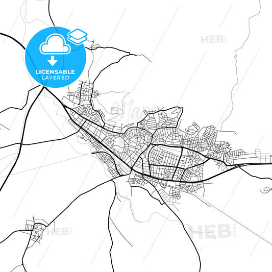 Layered PDF map of Tavşanlı, Kütahya, Turkey