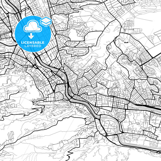 Layered PDF map of Tbilisi, Tbilisi, Georgia
