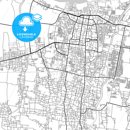 Layered PDF map of Tegal, Central Java, Indonesia