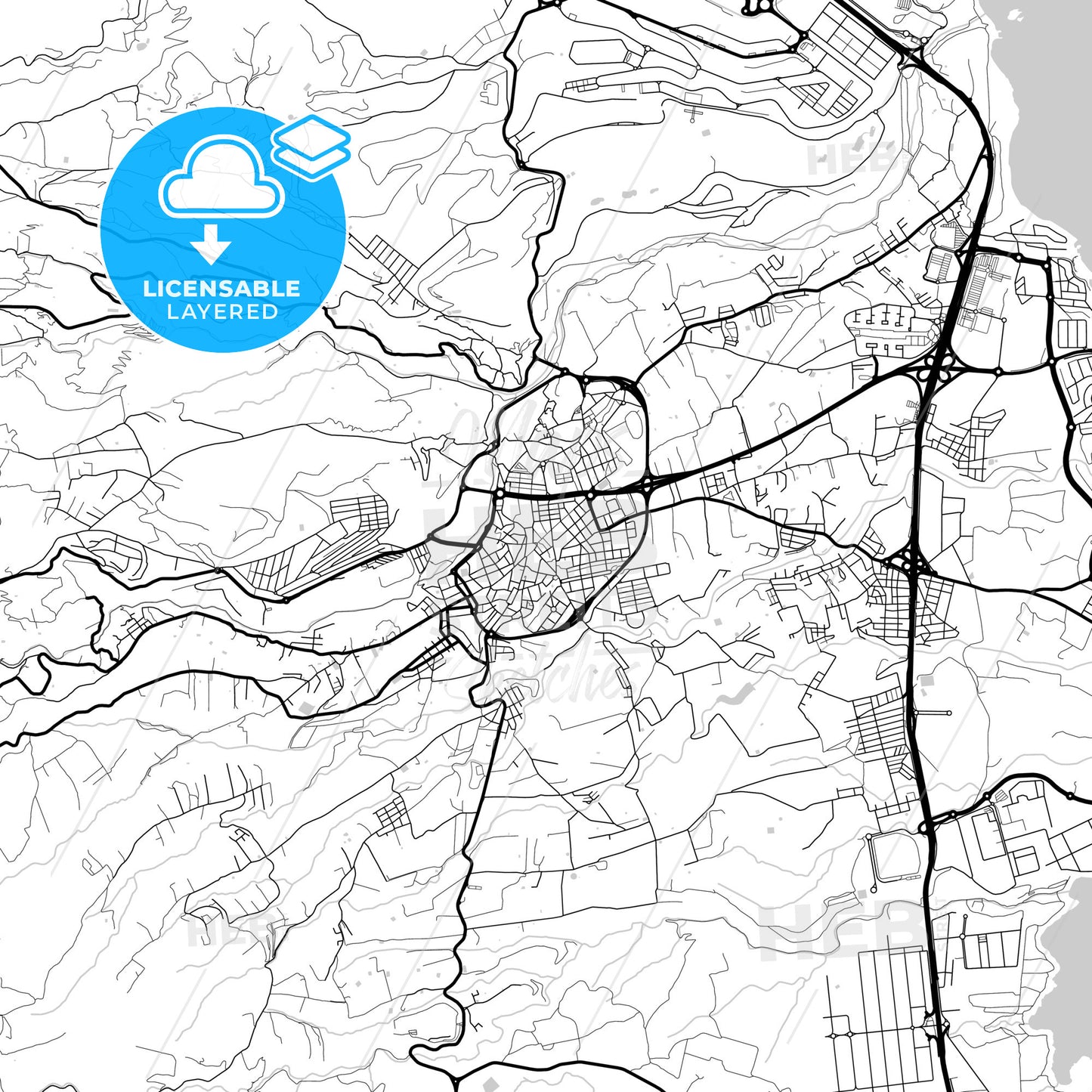 Layered PDF map of Telde, Las Palmas, Spain