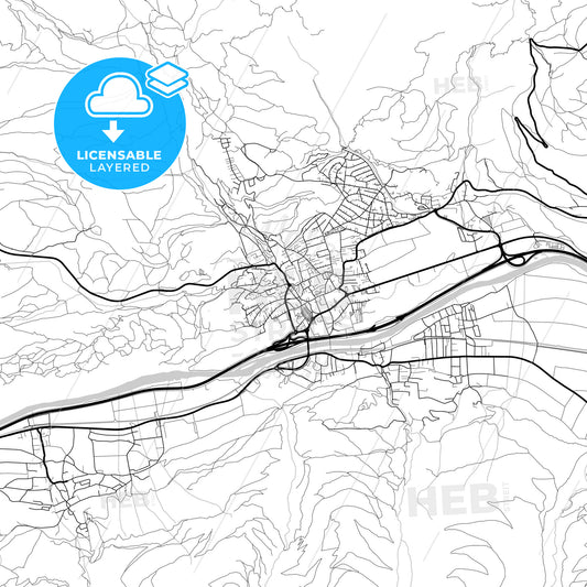 Layered PDF map of Telfs, Tyrol, Austria