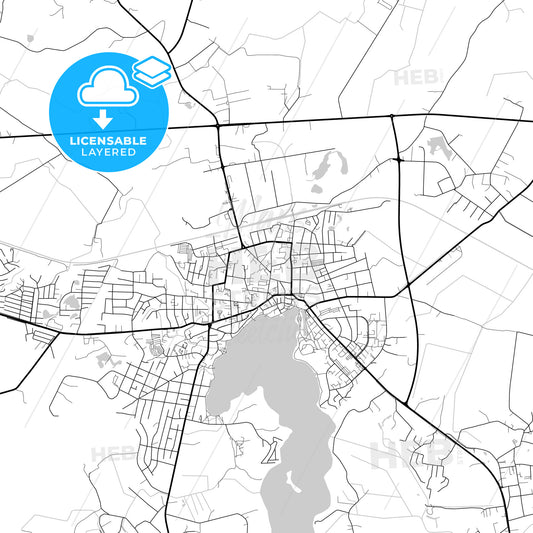 Layered PDF map of Telšiai, Telšiai County, Lithuania