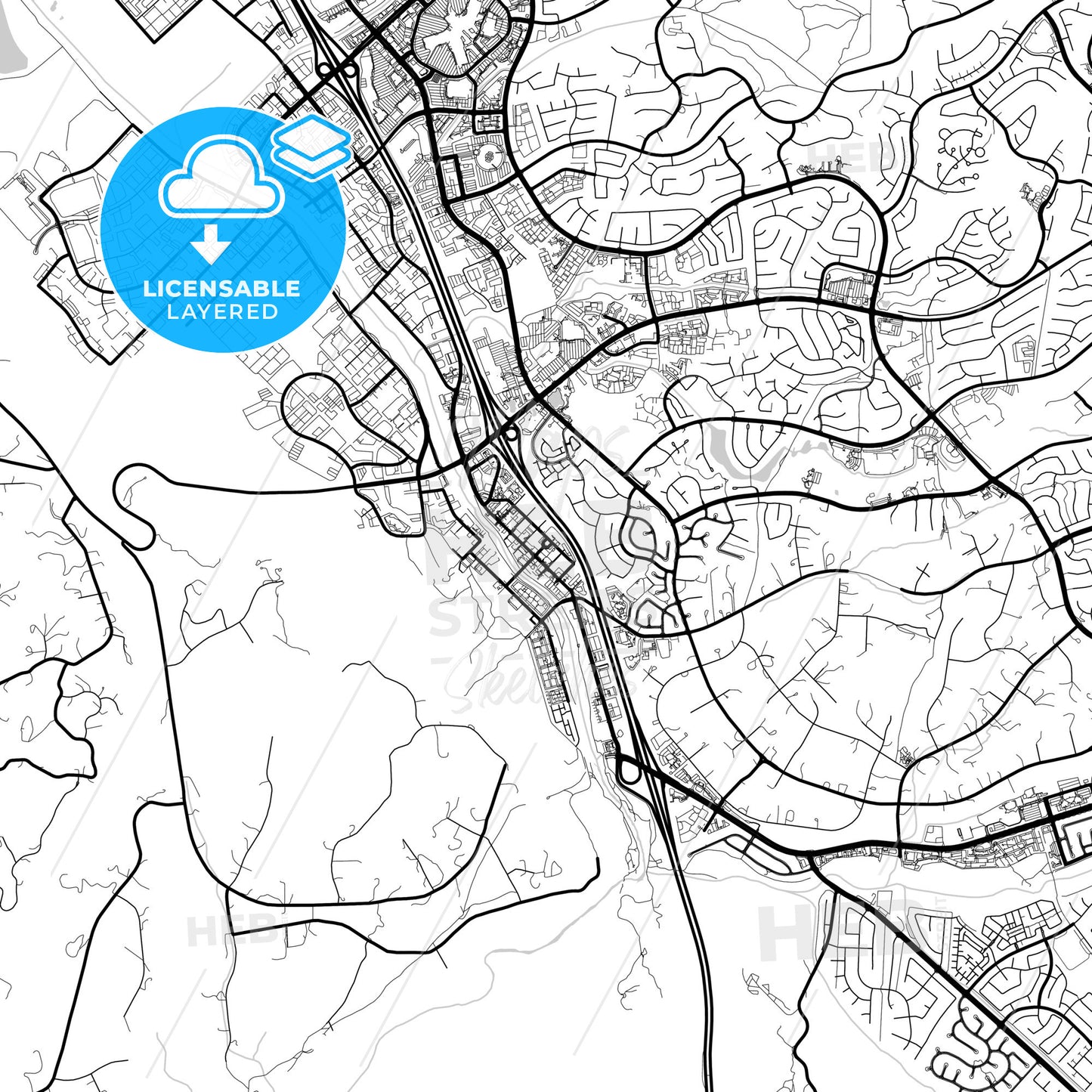 Layered PDF map of Temecula, California, United States