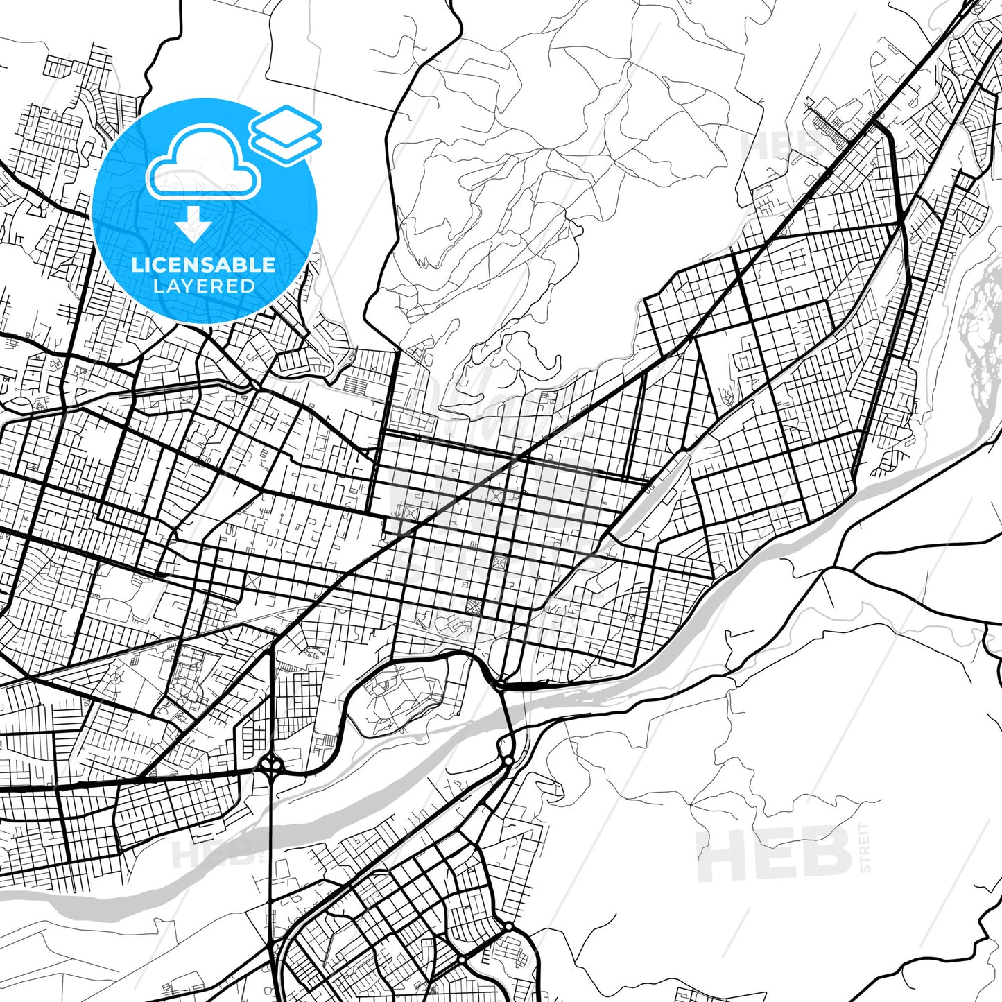 Layered PDF map of Temuco, Chile