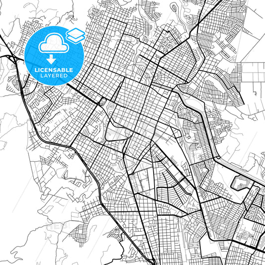 Layered PDF map of Tepic, Nayarit, Mexico