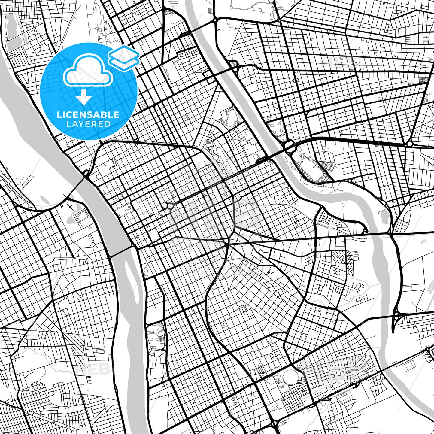 Layered PDF map of Teresina, Brazil