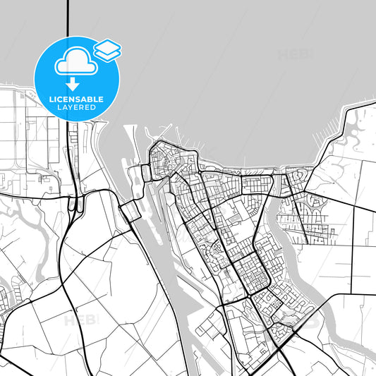 Layered PDF map of Terneuzen, Zeeland, Netherlands