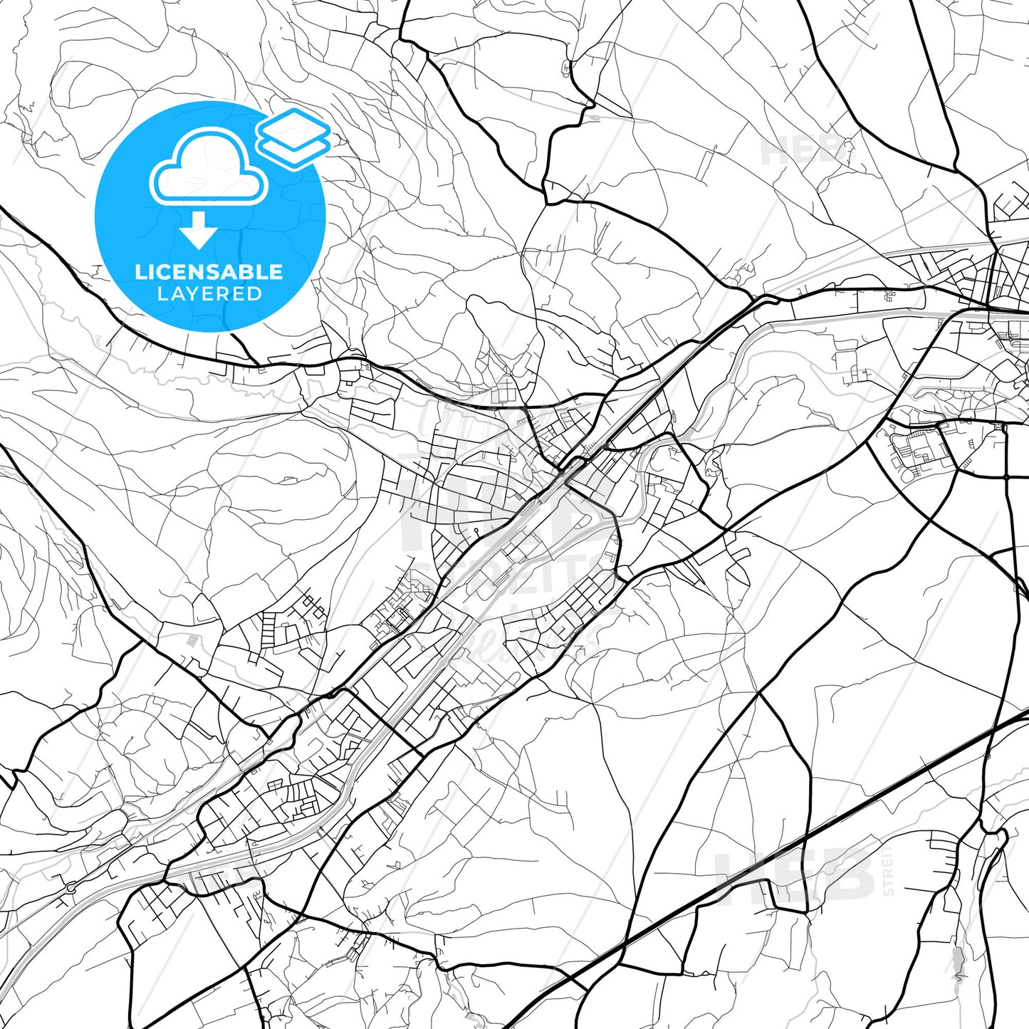 Layered PDF map of Ternitz, Lower Austria, Austria