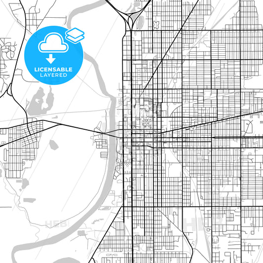 Layered PDF map of Terre Haute, Indiana, United States