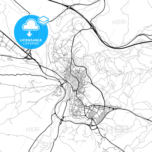 Layered PDF map of Teruel, Spain