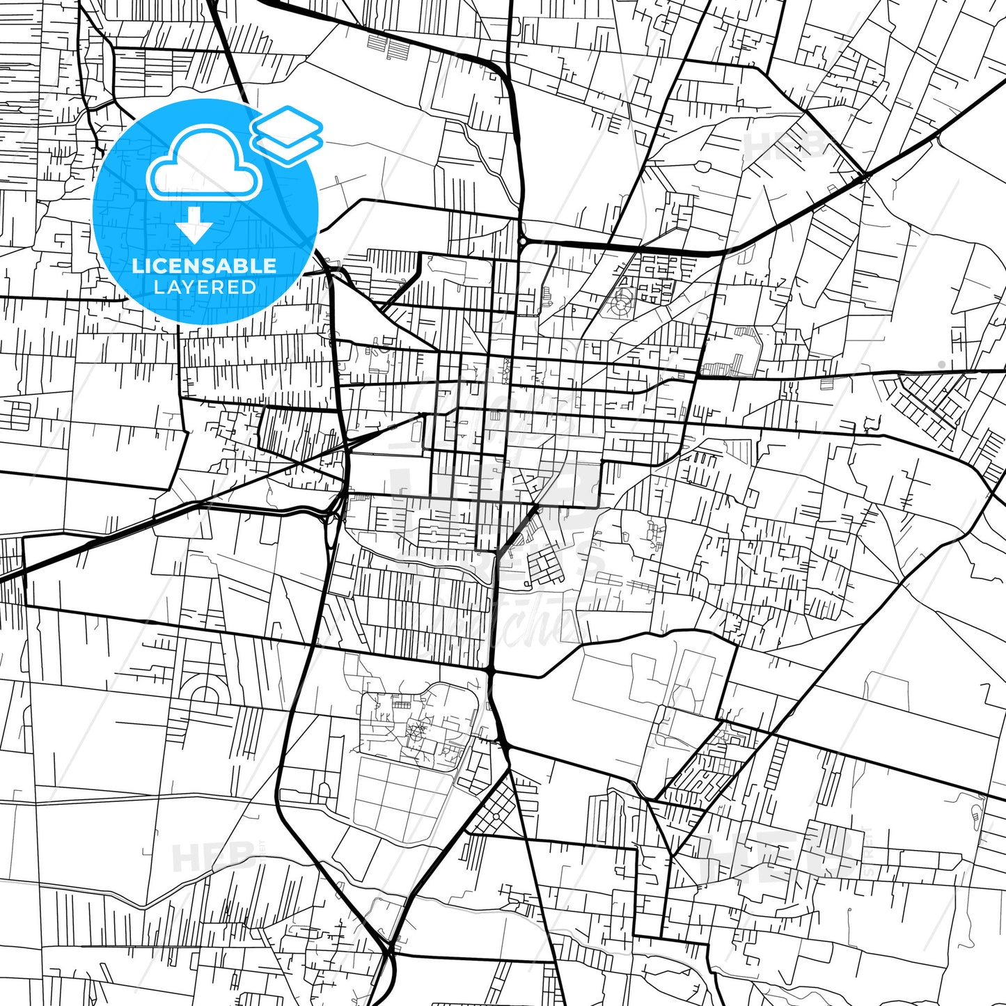 Layered PDF map of Texcoco, México, Mexico