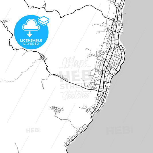 Layered PDF map of Tidore, North Maluku, Indonesia