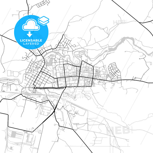 Layered PDF map of Tikhvin, Leningrad Oblast, Russia