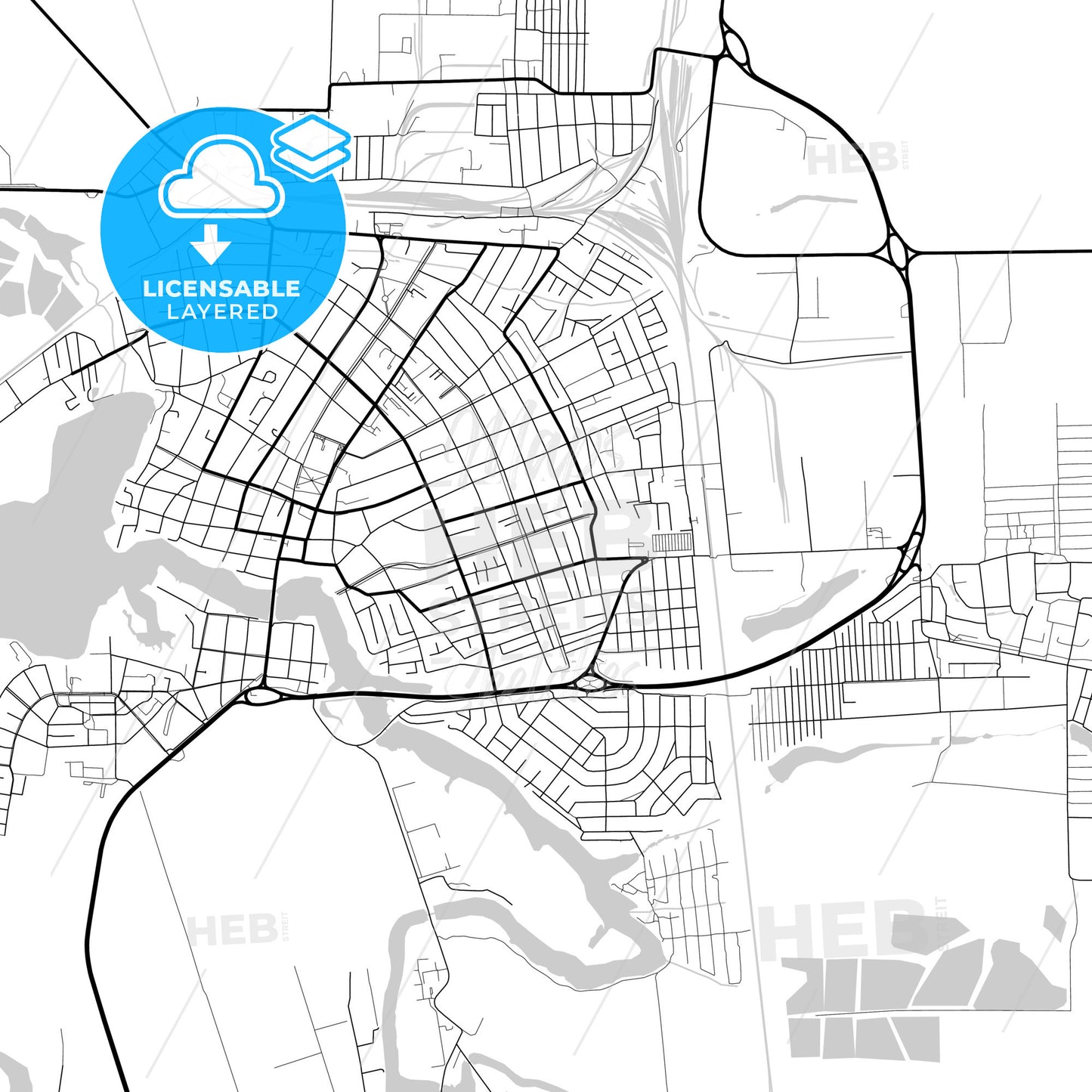 Layered PDF map of Timashyovsk, Krasnodar Krai, Russia