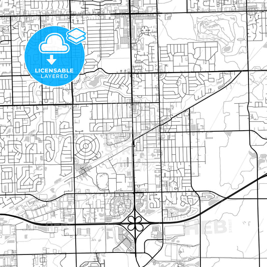 Layered PDF map of Tinley Park, Illinois, United States