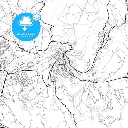 Layered PDF map of Tivoli, Lazio, Italy